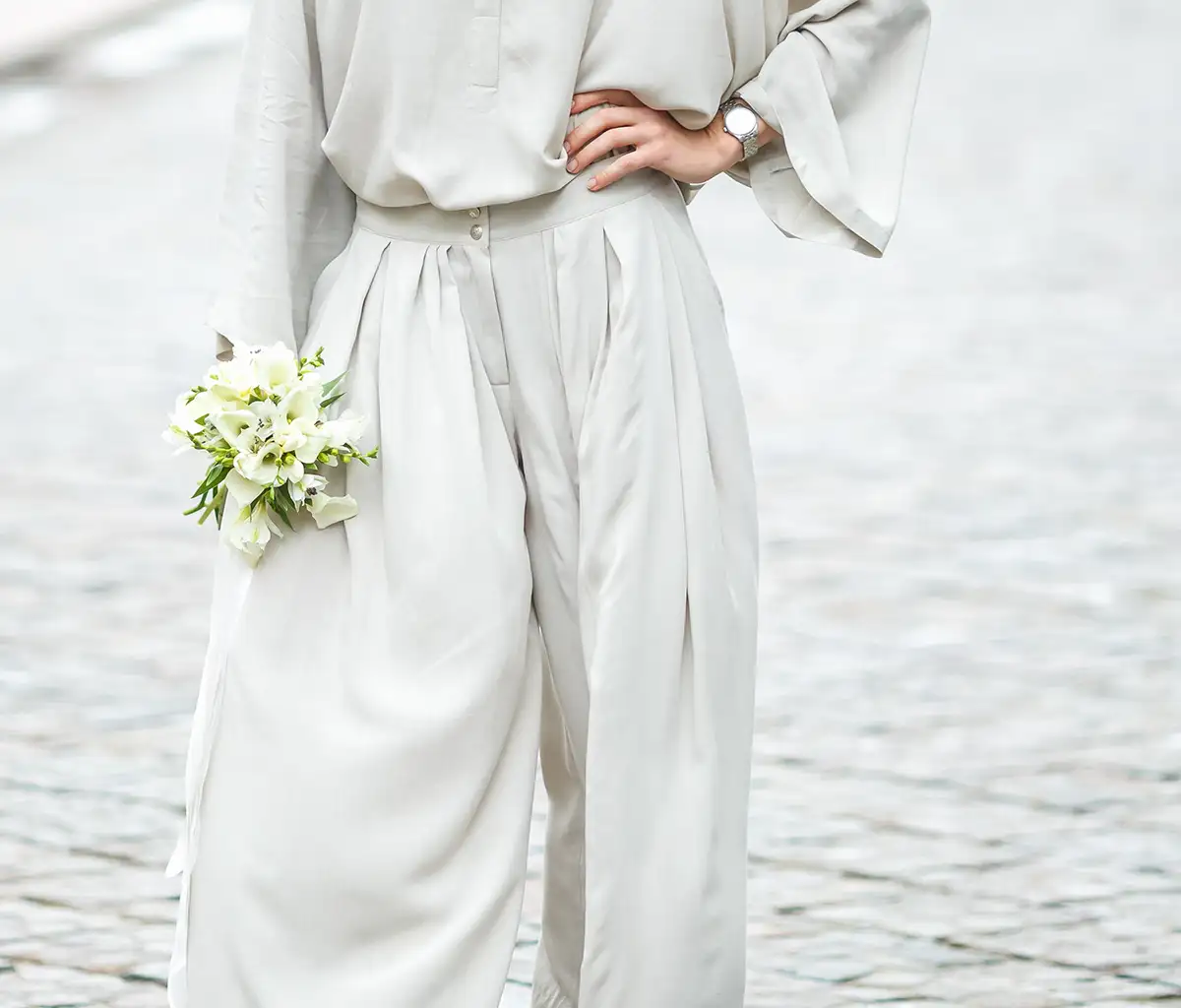 Ensemble pantalon tunique fluide pour mariage